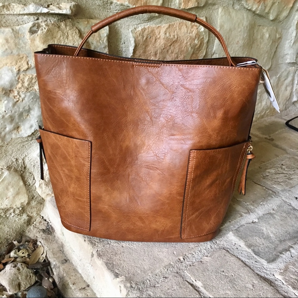 New! Anthropologie 2 in 1 vegan bucket bag - Picture 7 of 8